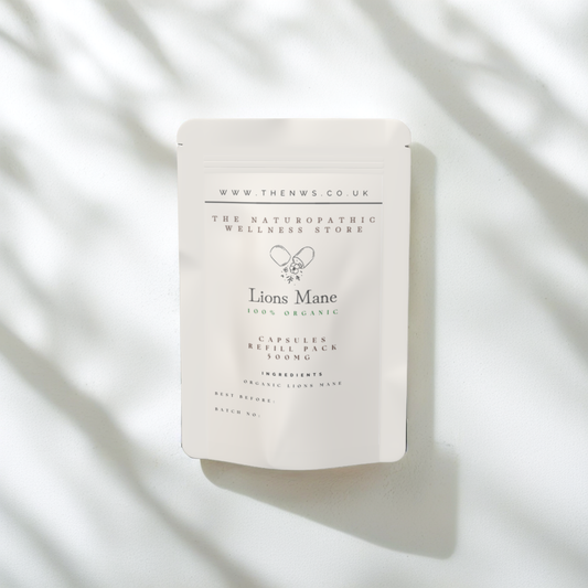 Lions mane 500mg organic 30 60 or 90 capsules bioavailable refill pack